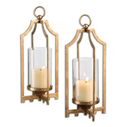 19957 Uttermost Lucy Gold Candleholders S/2 ,